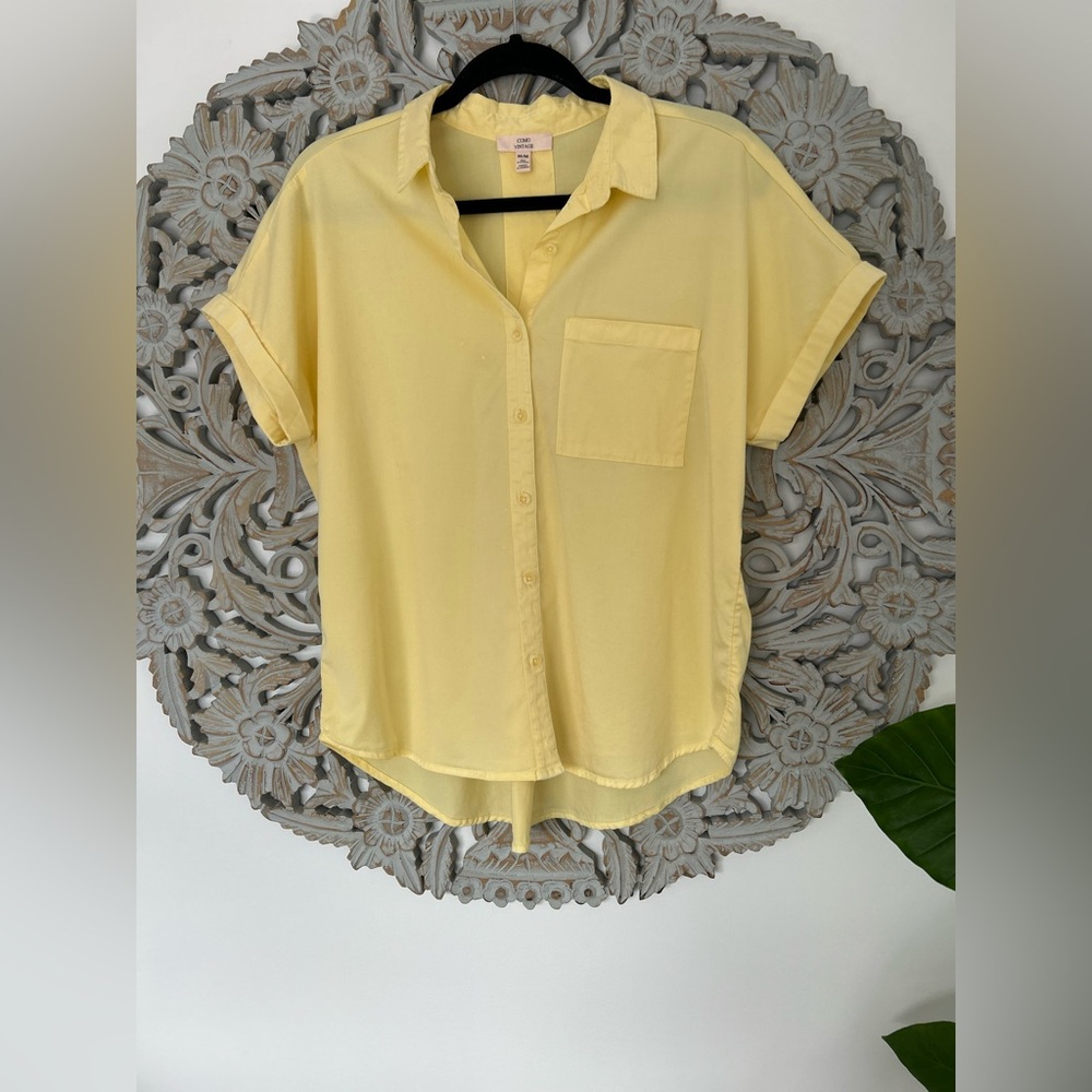 Como Vintage Cap Sleeve Blouse – Light Yellow
